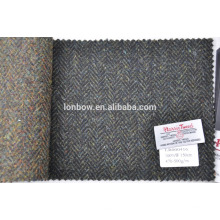 Tissu tweed à chevrons en pure laine pour hommes